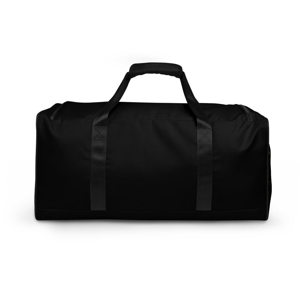 Back view of the TV-D1 Field Duffle Bag with a black back panel and removable padded shoulder strap.