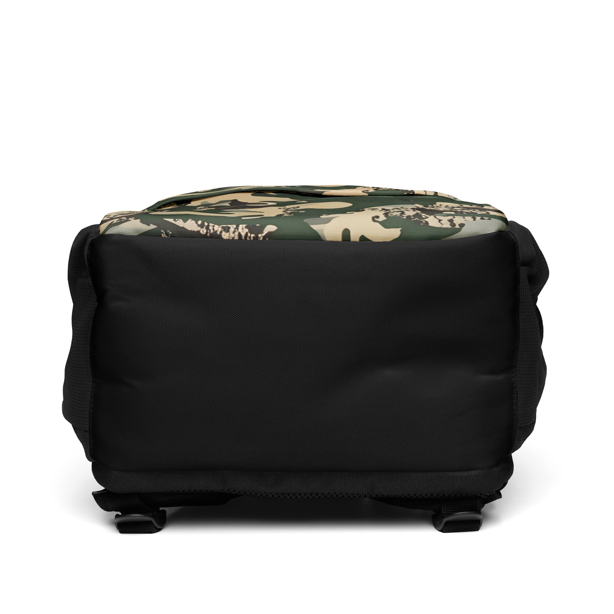 Bottom view of the TV-D1 Field Utility Backpack showing the black base panel.