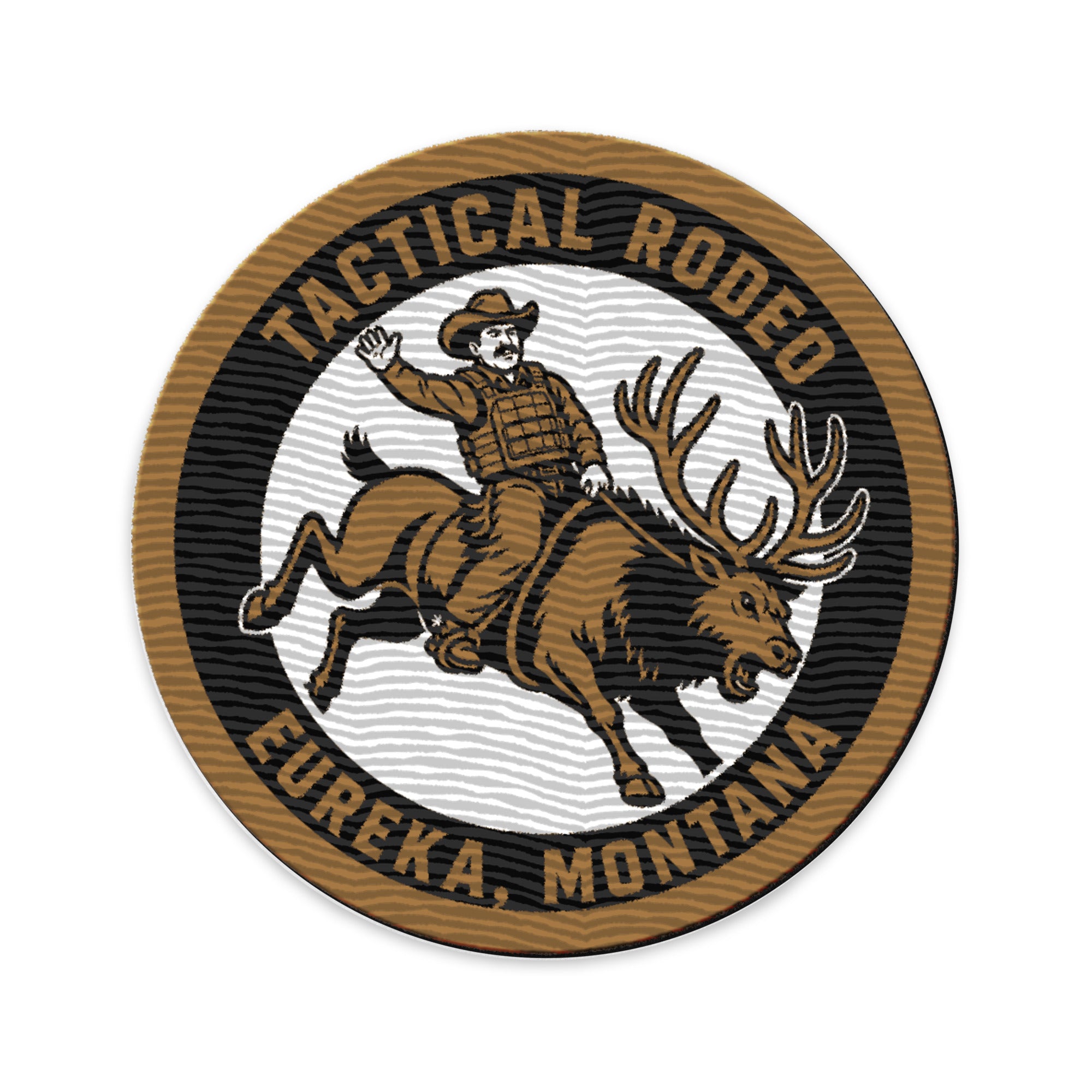 KTT Field Marks — Tactical Rodeo Morale Patch — black circular 3 in — front view