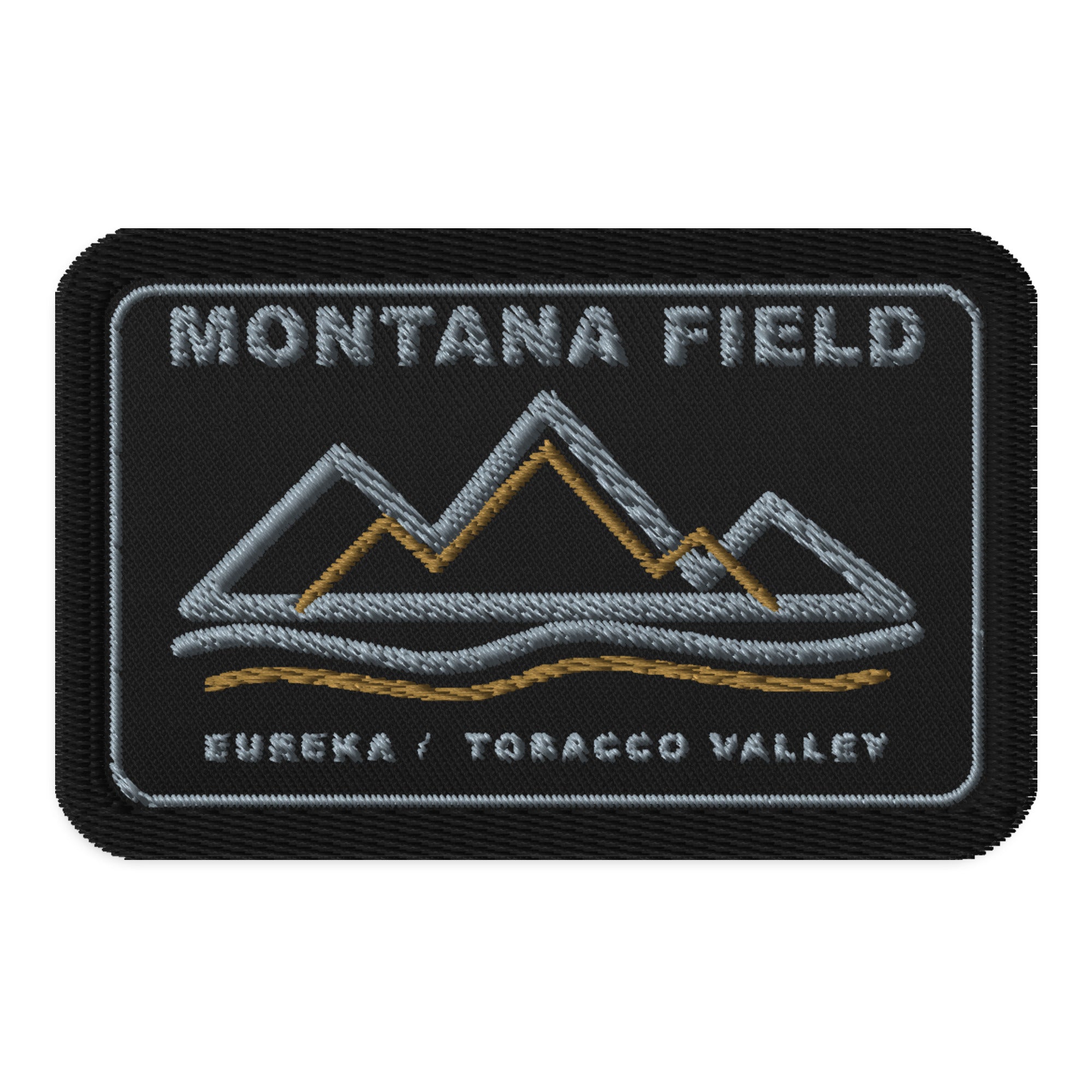 KTT Field Marks — Montana Field Embroidered Patch — black rectangle 3.5 × 2.25 — front view
