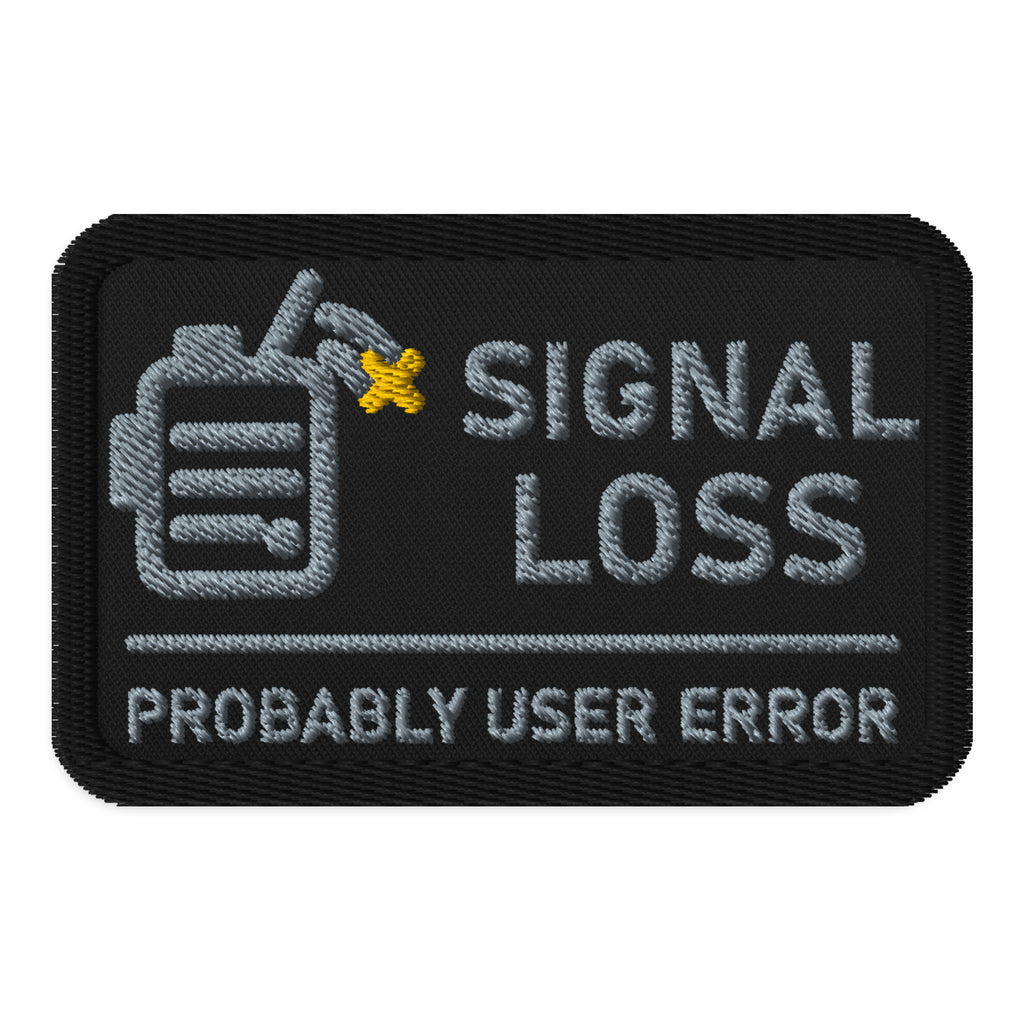KTT Field Marks — Signal Loss Morale Patch — black rectangle 3.5 × 2.25 — front view