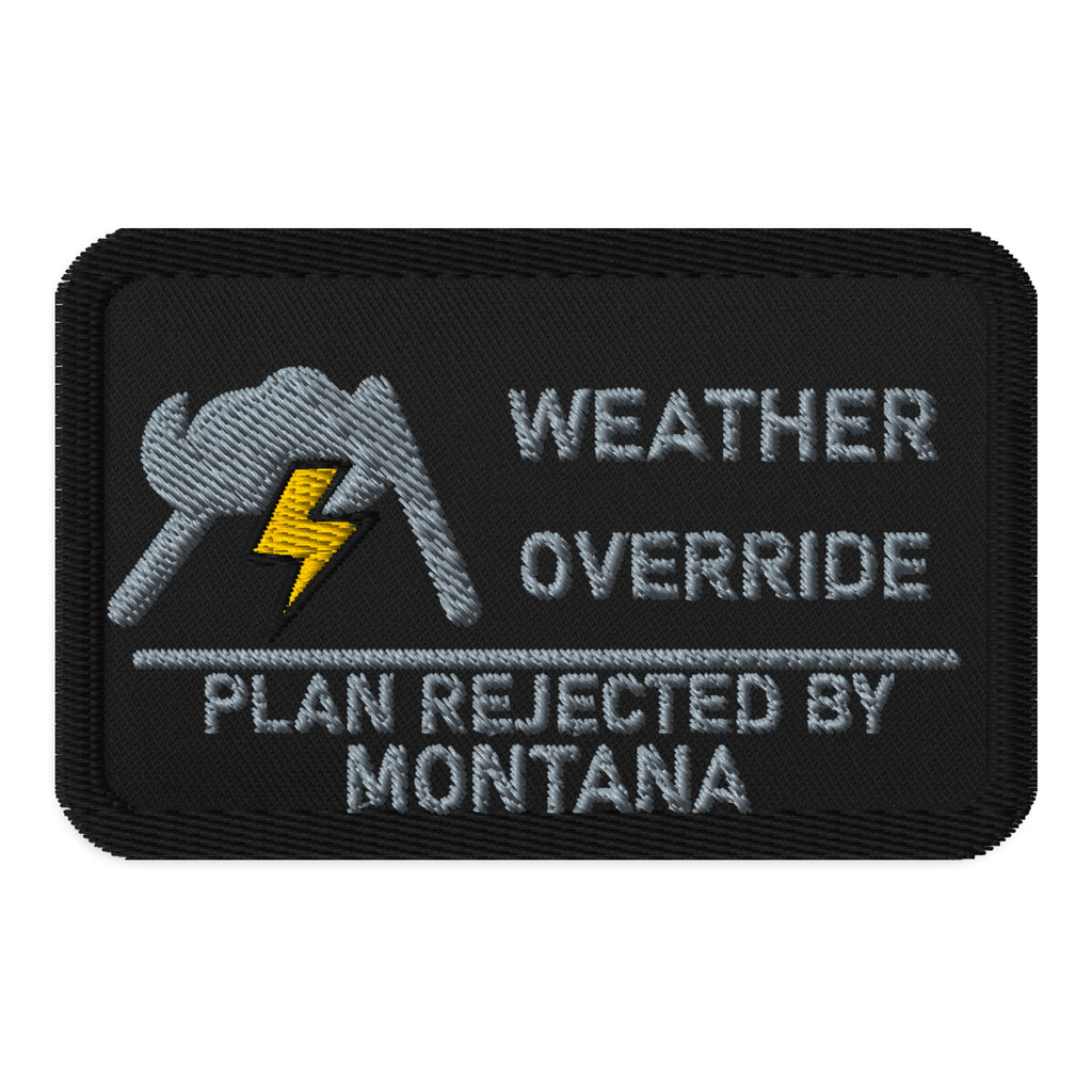 KTT Field Marks — Weather Override Morale Patch — black rectangle 3.5 × 2.25 — front view