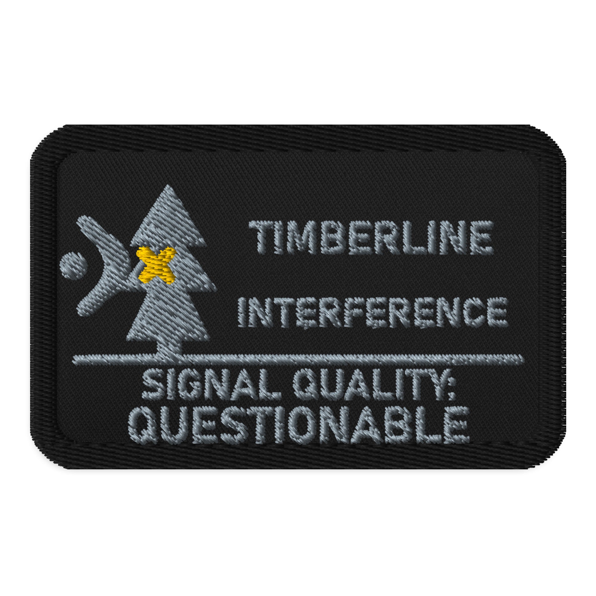 KTT Field Marks — Timberline Interference Morale Patch — black rectangle 3.5 × 2.25 — front view