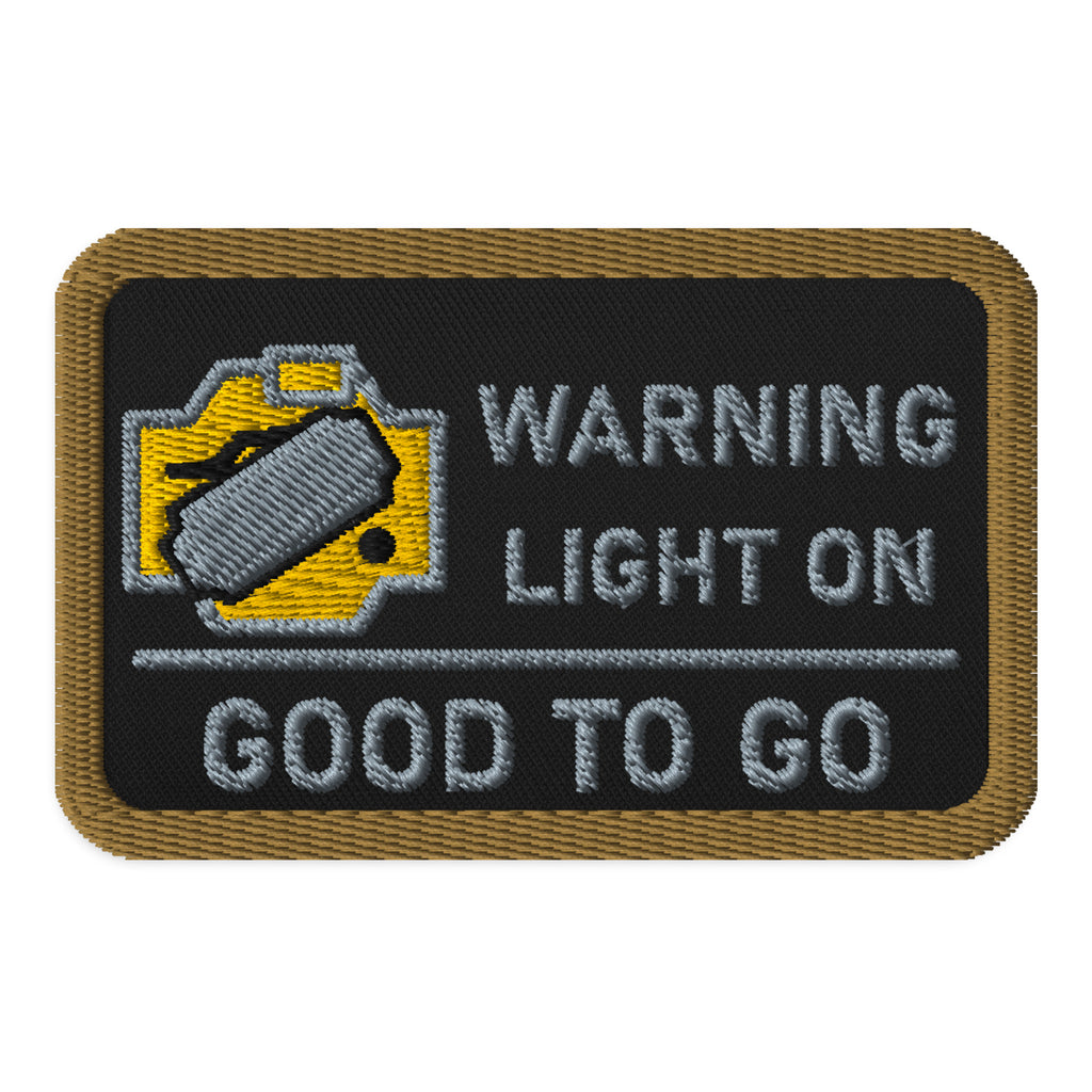 KTT Field Marks — Warning Light Morale Patch — black rectangle 3.5 × 2.25 — front view