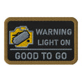 KTT Field Marks — Warning Light Morale Patch — black rectangle 3.5 × 2.25 — front view