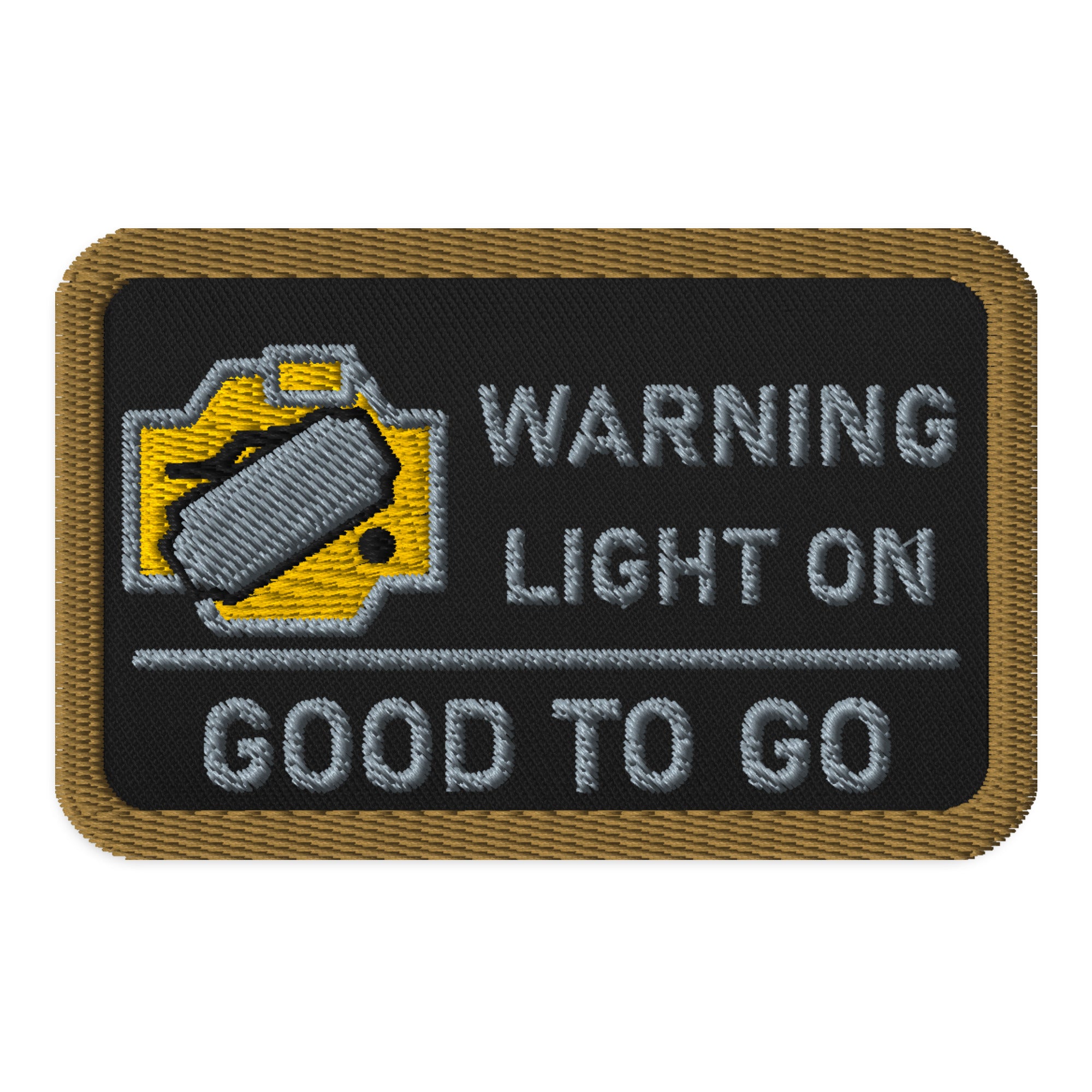 KTT Field Marks — Warning Light Morale Patch — black rectangle 3.5 × 2.25 — front view