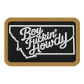 KTT Field Marks — Boy Fuckin' Howdy Morale Patch — black rectangle 3.5 × 2.25 — front view