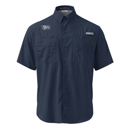 Boy Fuckin' Howdy Columbia Field Shirt — Collegiate Navy — front view