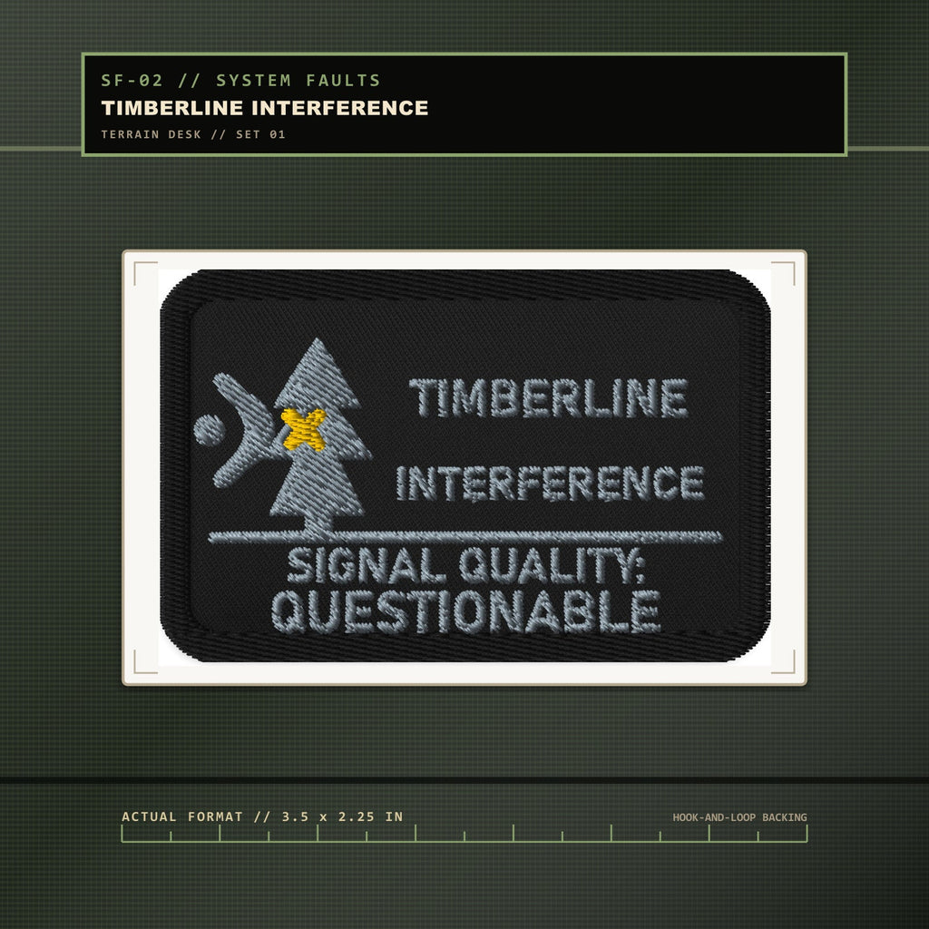 Timberline Interference exact embroidered patch on KTT field card