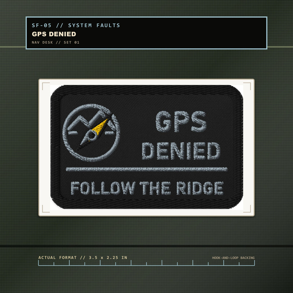 GPS Denied exact embroidered patch on KTT field card