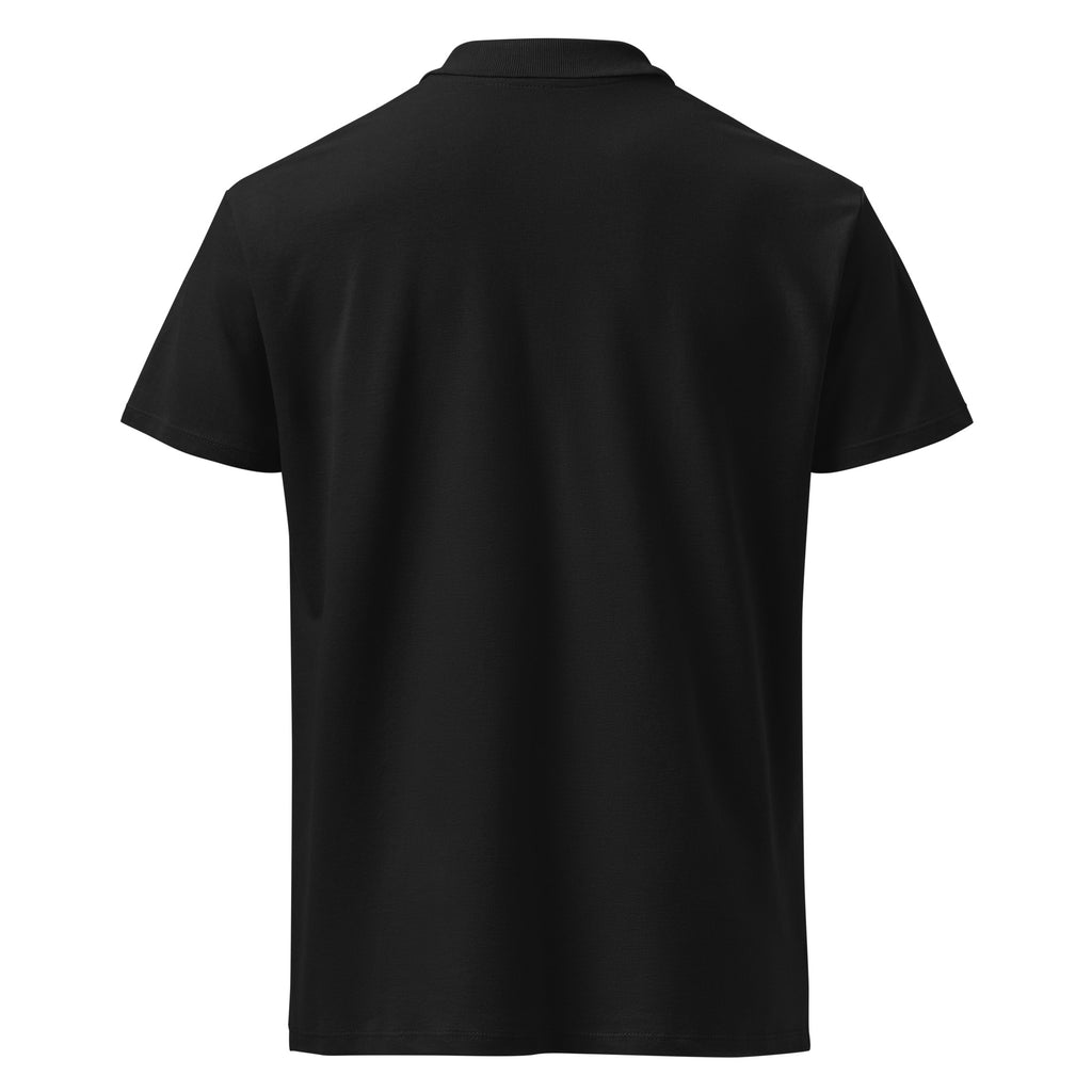 Boy Fuckin' Howdy Premium Polo — Black — back view