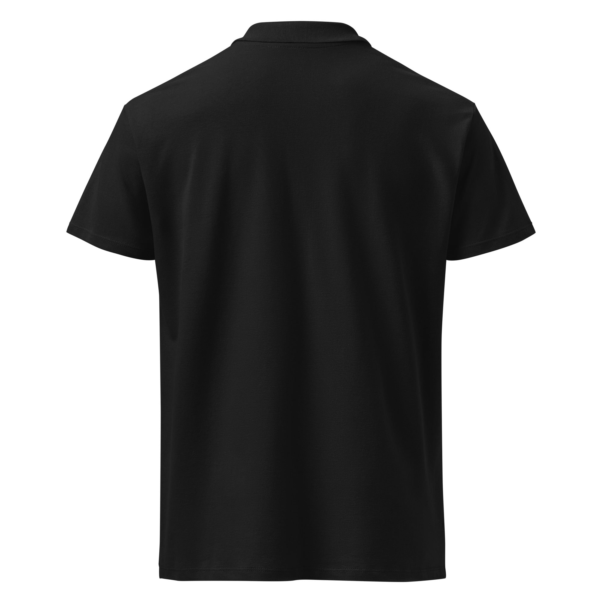 Boy Fuckin' Howdy Premium Polo — Black — back view