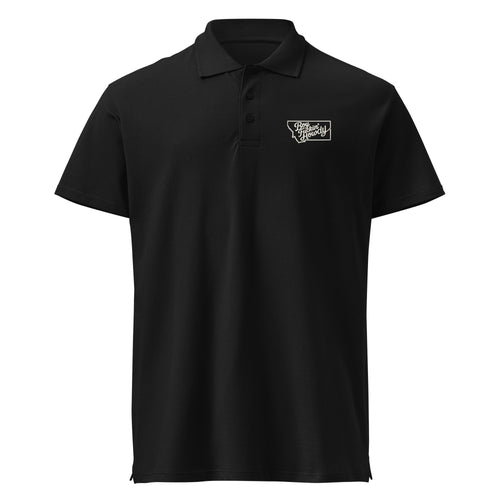 Boy Fuckin' Howdy Premium Polo — Black — front view