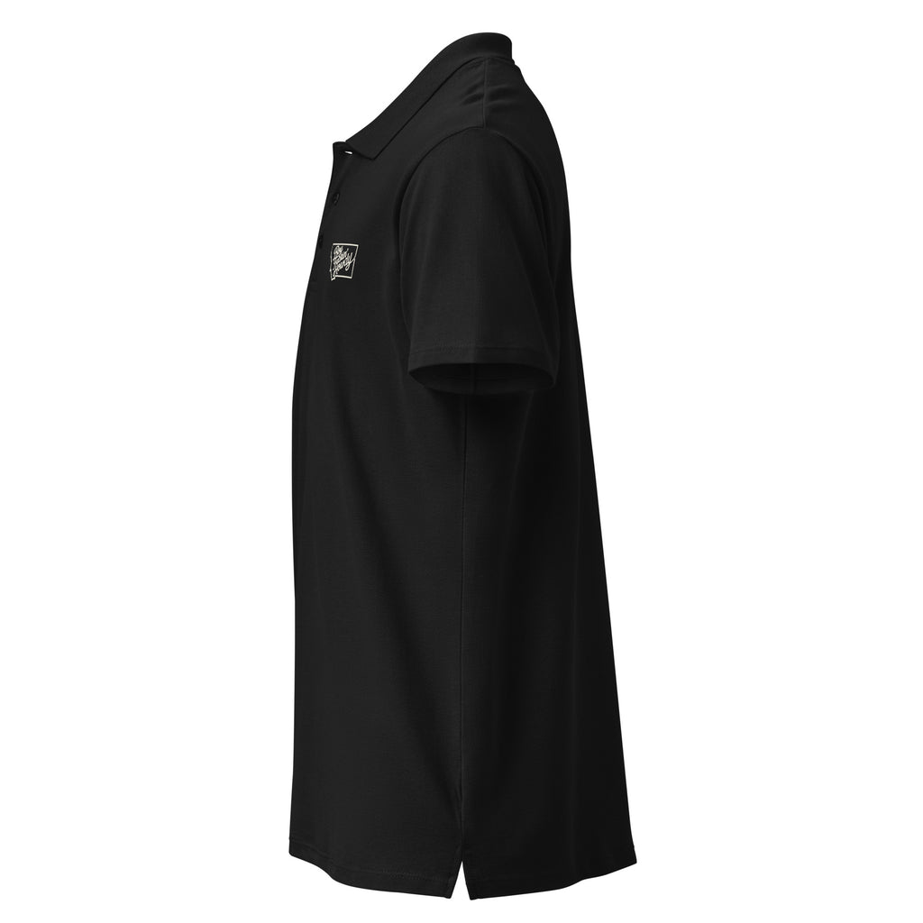 Boy Fuckin' Howdy Premium Polo — Black — left-side view